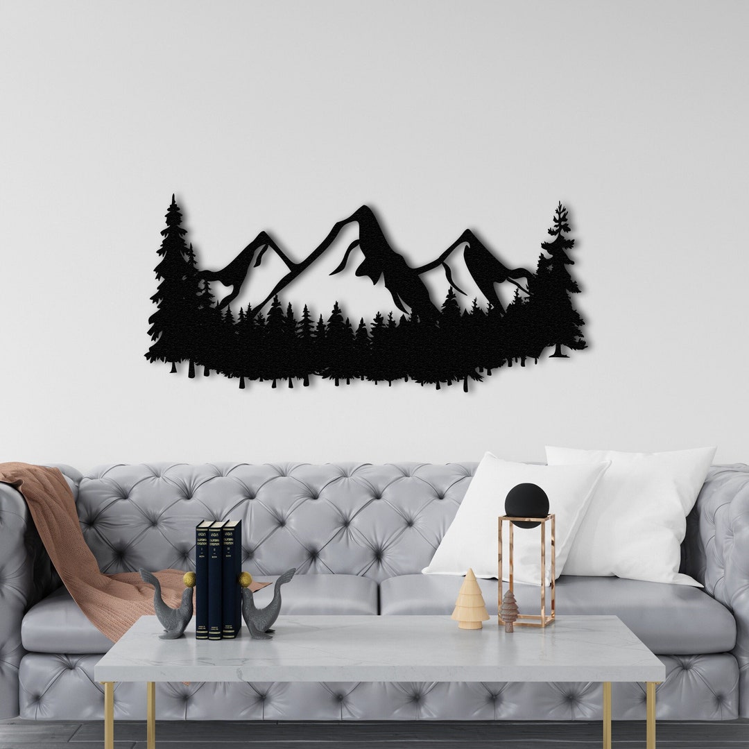Mountain Art Mountain Forest Metal Wall Decor Metal Wall Art Extra ...