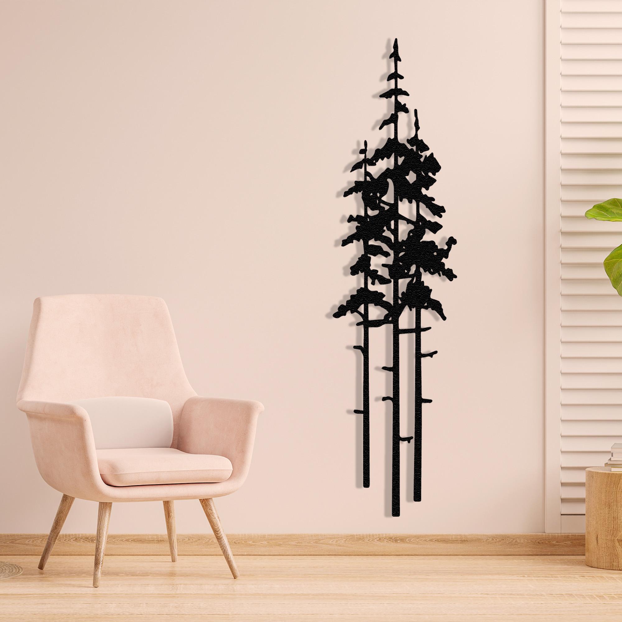Pine Tree Wall Decor Metal Wall Decor, Metal Wall Art Nature Home Decor ...