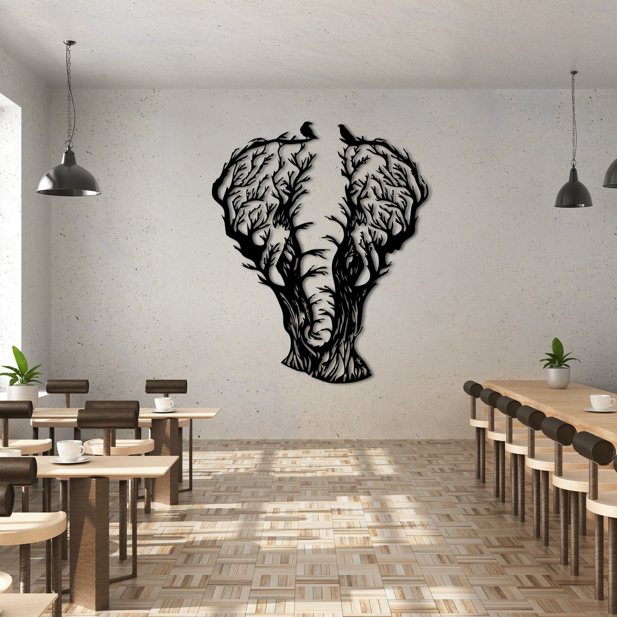 Elephant Metal Wall Art Elephant Decor Tree Of Life Birds And Elephant Sign Wall Hangings Porch Gift Home Decor New Home Gift White Elephant