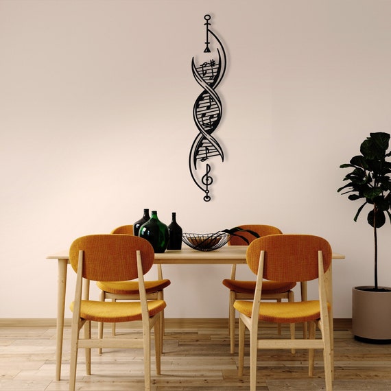 Music Gift Metal Wall Art Music Decor Musician Gift Music Notes Decor DNA Music Decor Wall Hangings Modern Decor Music Lovers Art Wall Art