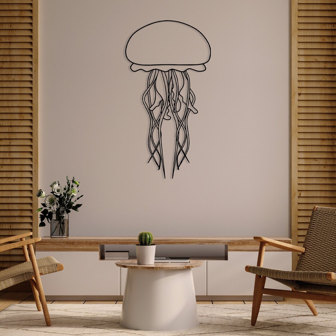 Jellyfish Metal Wall Art Sea Life Decor Home Decoration - Etsy