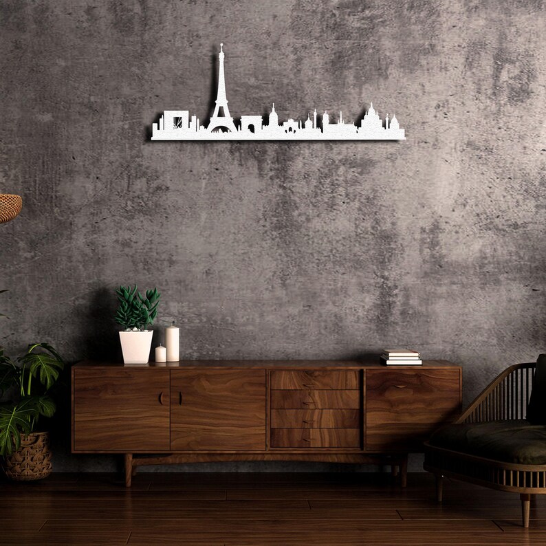 Paris Wall Art Metal Wall Decor Office Decor Modern Art Large Wall Art Travel Gift Trendy Wall Art Outdoor Metal Wall Art Geometric Wall Art image 6