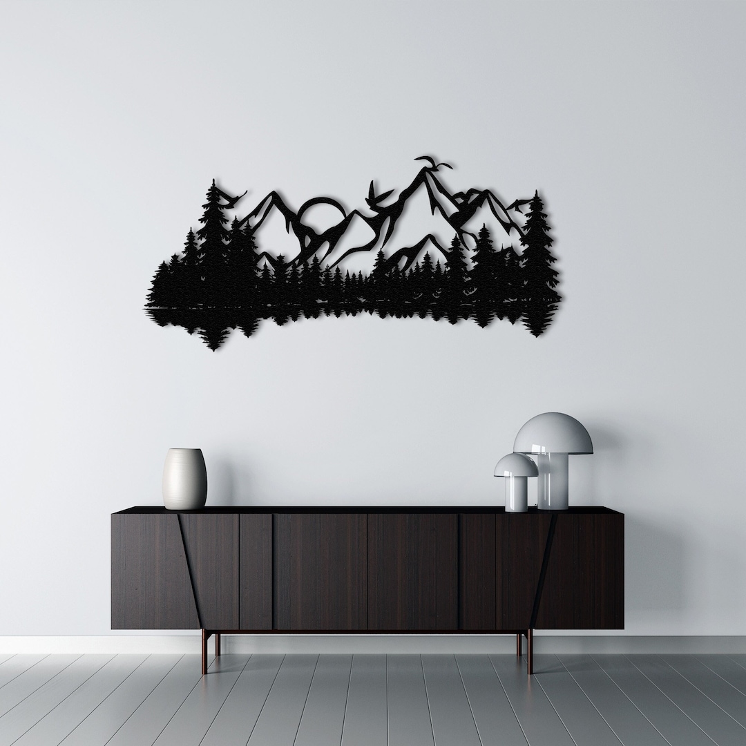 Mountain Art Mountain Forest Metal Wall Decor Metal Wall Art Extra ...