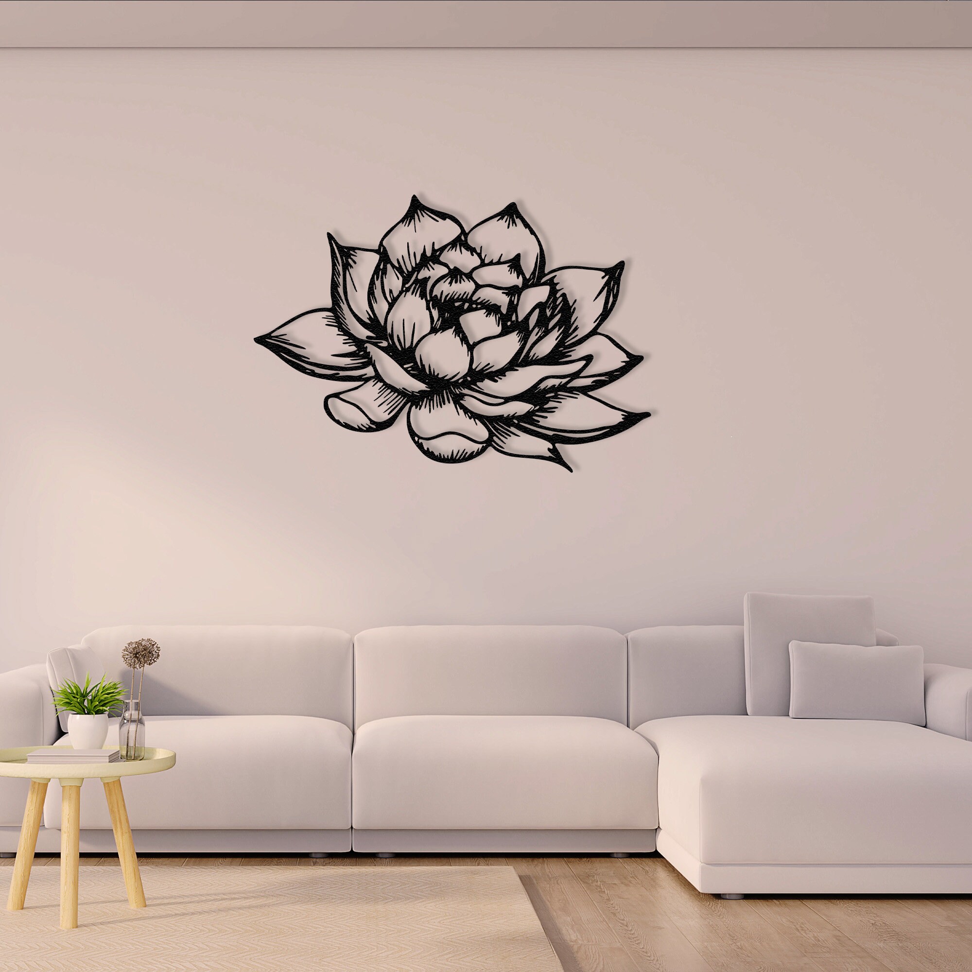 Lotus Flower Decor Metal Wall Art Lotus Flower Hangings Floral Decor ...