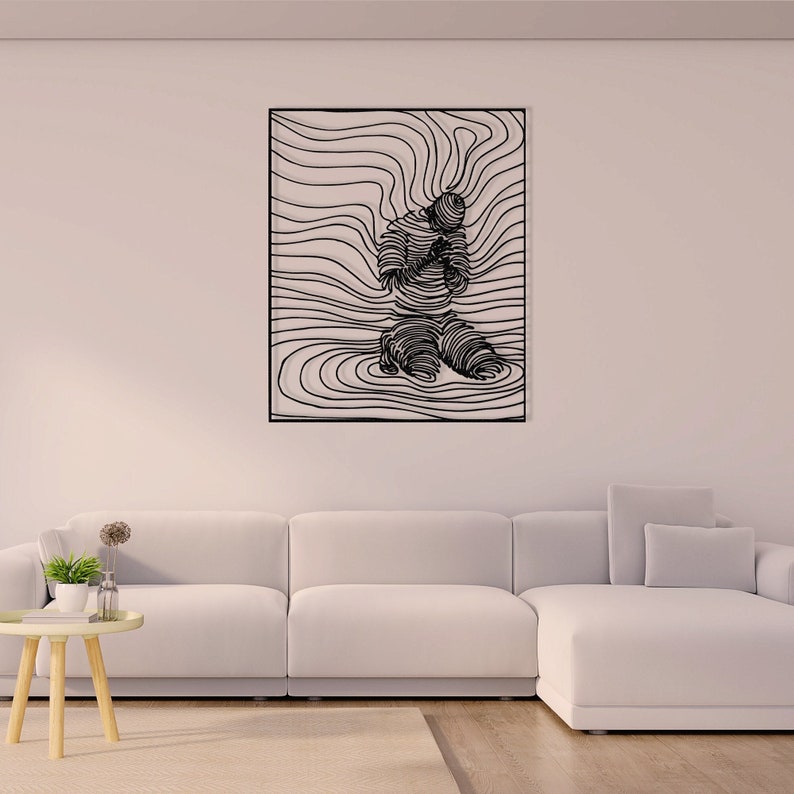 prayer man decor, 
praying hands art, 
metal wall art, 
artistic decor, 
line art,
home design, 
abstract lines art, 
metal sign, 
handmade gifts, 
interior design, 
gift father, 
room decoration,
ramadan decor,