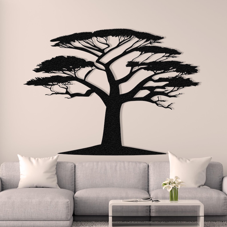 Oversize African Tree Wall Art Metal Wall Decor Tree of Life Home Decor ...