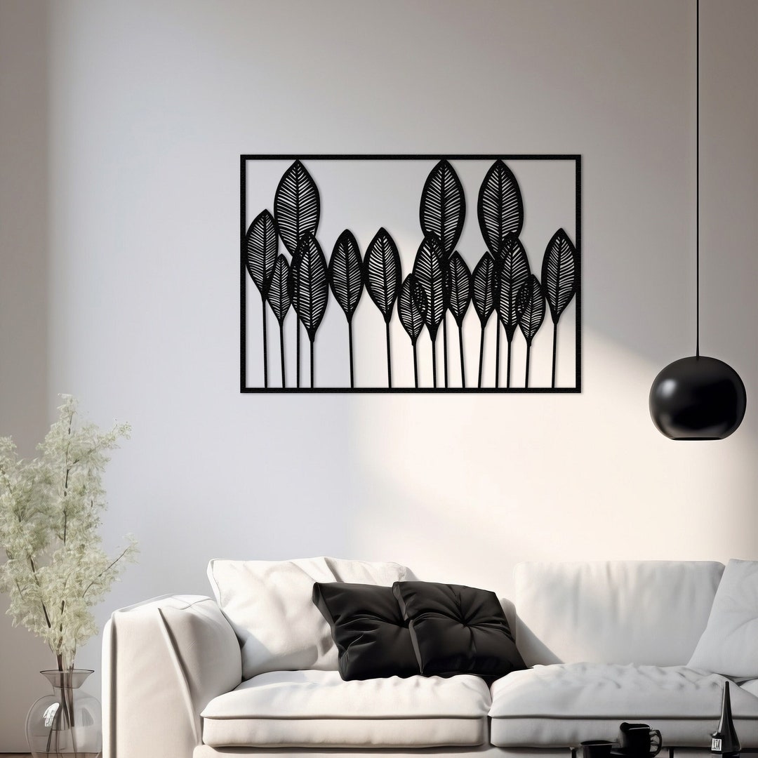 Leaves Decor Leaf Art Metal Wall Art Metal Leaf Design Modern Wall ...