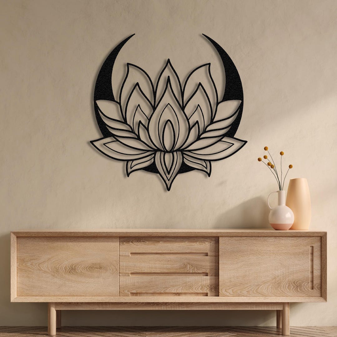 Lotus Flower Metal Wall Art Yoga Studio Wall Decor Garden Flower Gift ...