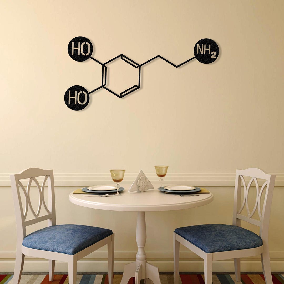 Dopamine Decor Wall Art Metal Wall Art Chemistry Gift Room Decor for ...