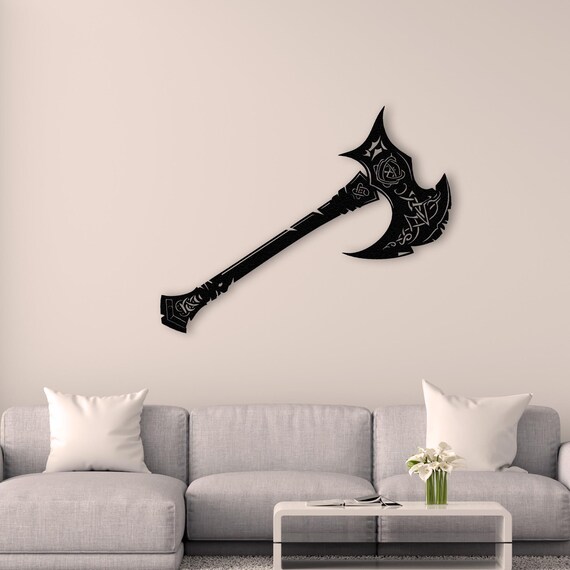 Battle Axe Arrow Decor Metal Wall Art Gamer Gifts American Indian