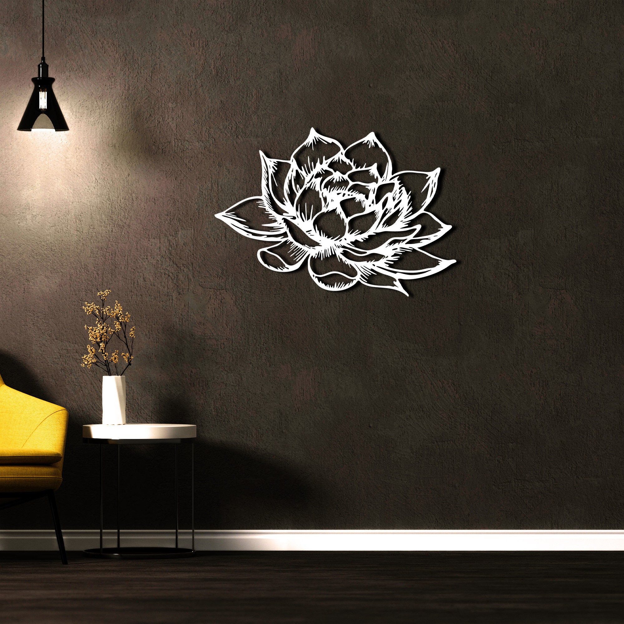 Lotus Flower Decor Metal Wall Art Lotus Flower Hangings Floral - Etsy