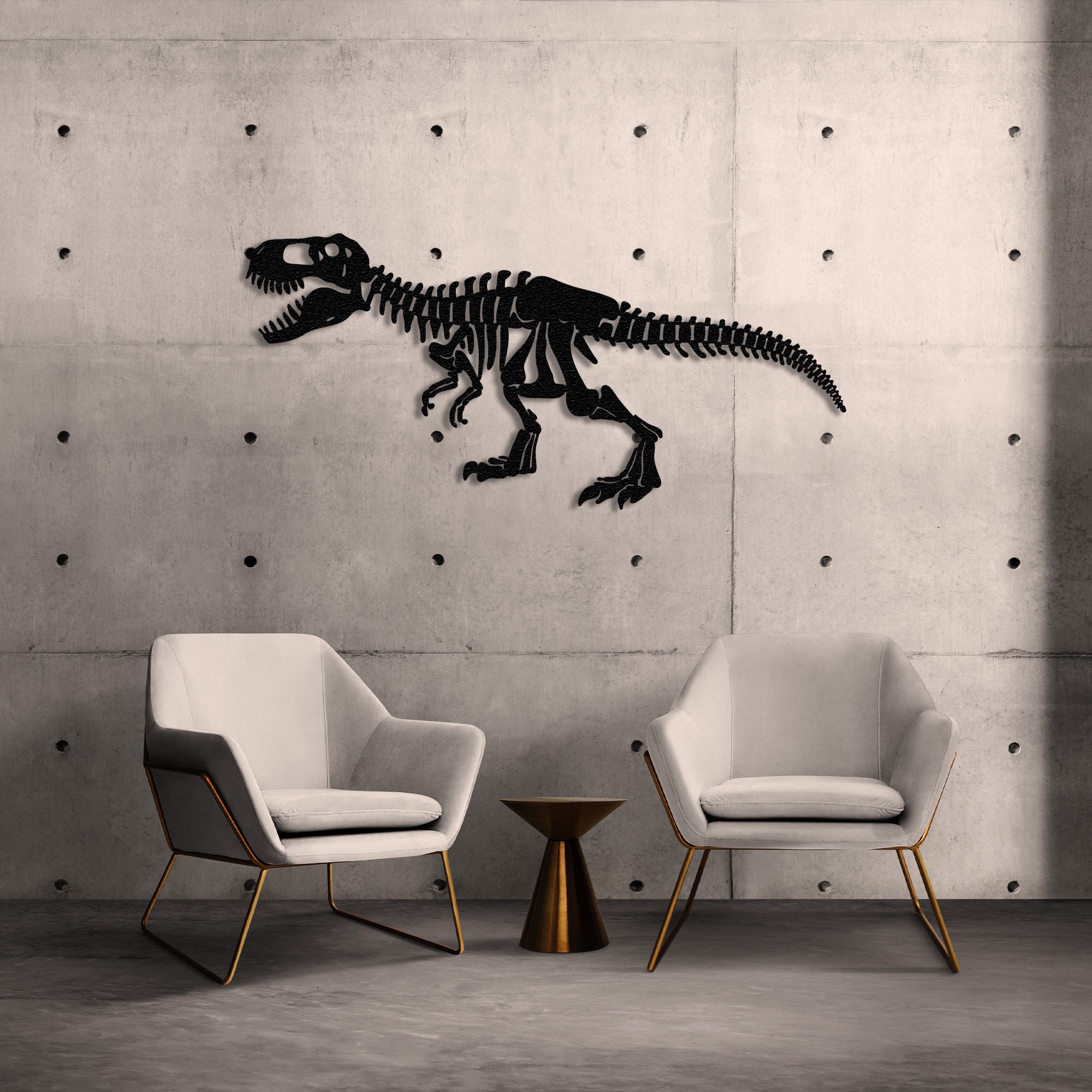恐竜装飾 メタルウォールアート トレックスメタル装飾 恐竜の骨格