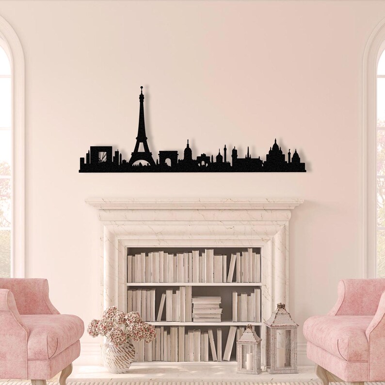 Paris Wall Art Metal Wall Decor Office Decor Modern Art Large Wall Art Travel Gift Trendy Wall Art Outdoor Metal Wall Art Geometric Wall Art image 3