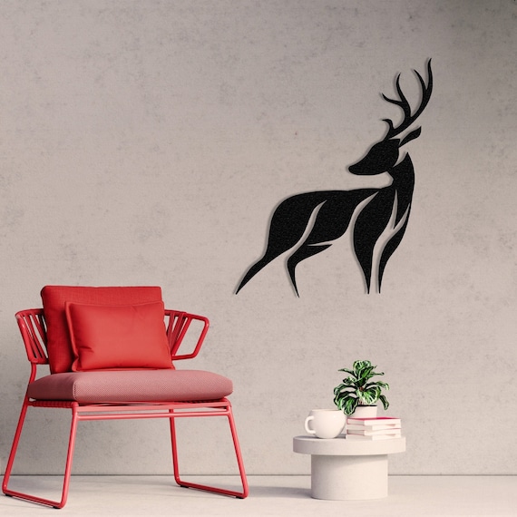 Deer Wall Art Metal Deer Art Metal Wall Decor Wildlife Lover Gift Deer Decoration Nature Wall Art Wall Hangings Metal Sign Wall Sculpture