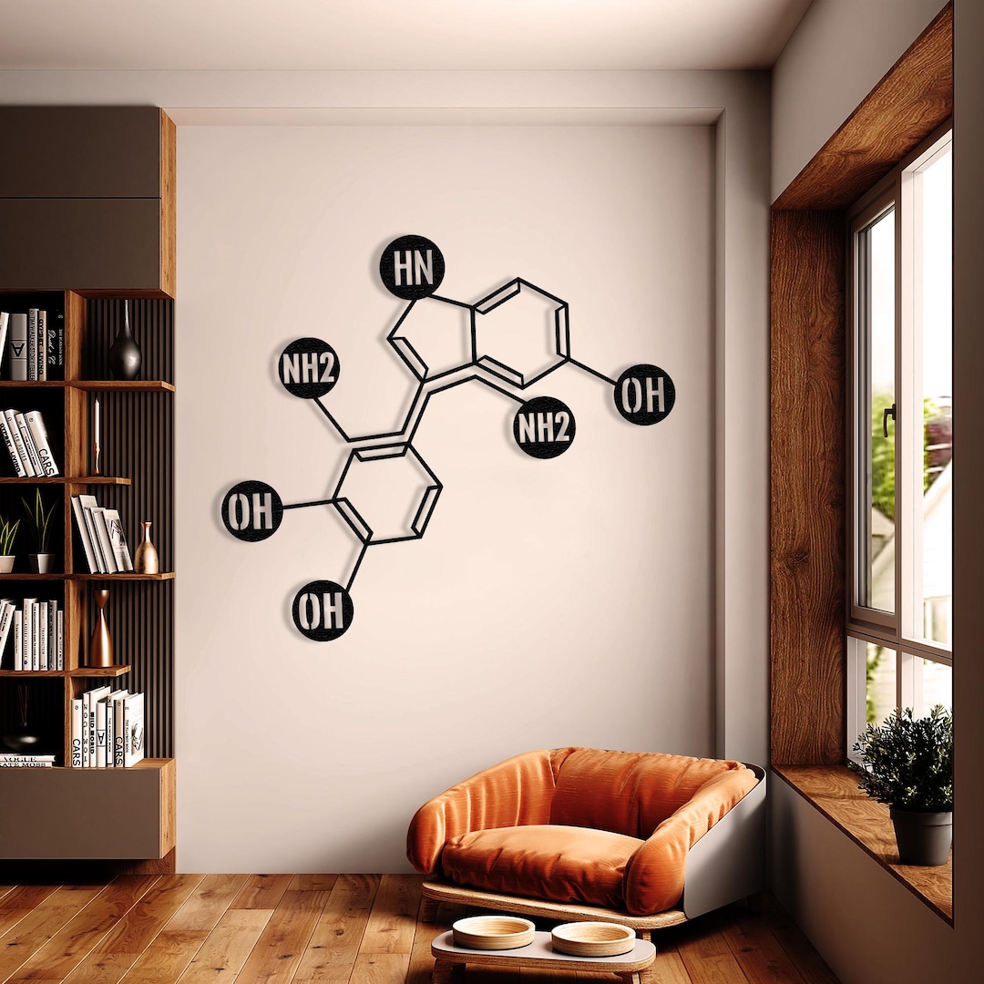 Dopamine and Serotonin Decor Wall Art Metal Wall Art Chemistry Gift ...