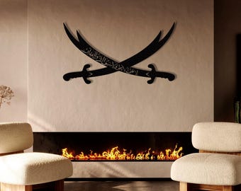 Zulfiqar Art Islamic Metal Wall Decor Imam Ali Zulfiqar Art Sword Symbol Of Bravery Home Decoration Muslim Gift Ramadan Gifts