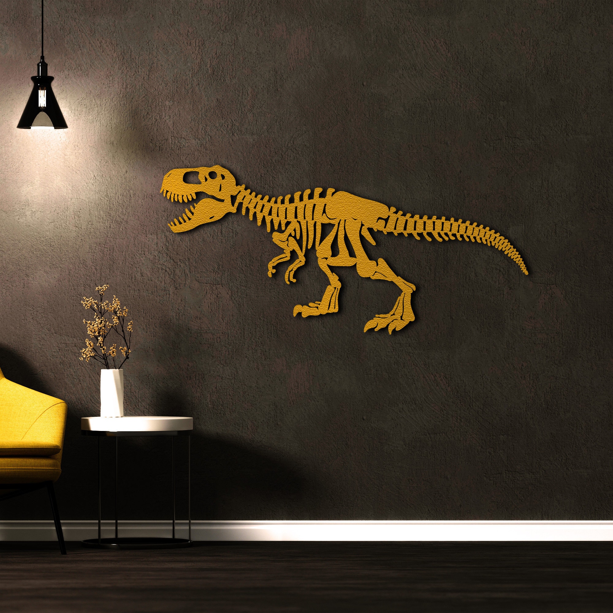 恐竜装飾 メタルウォールアート トレックスメタル装飾 恐竜の骨格