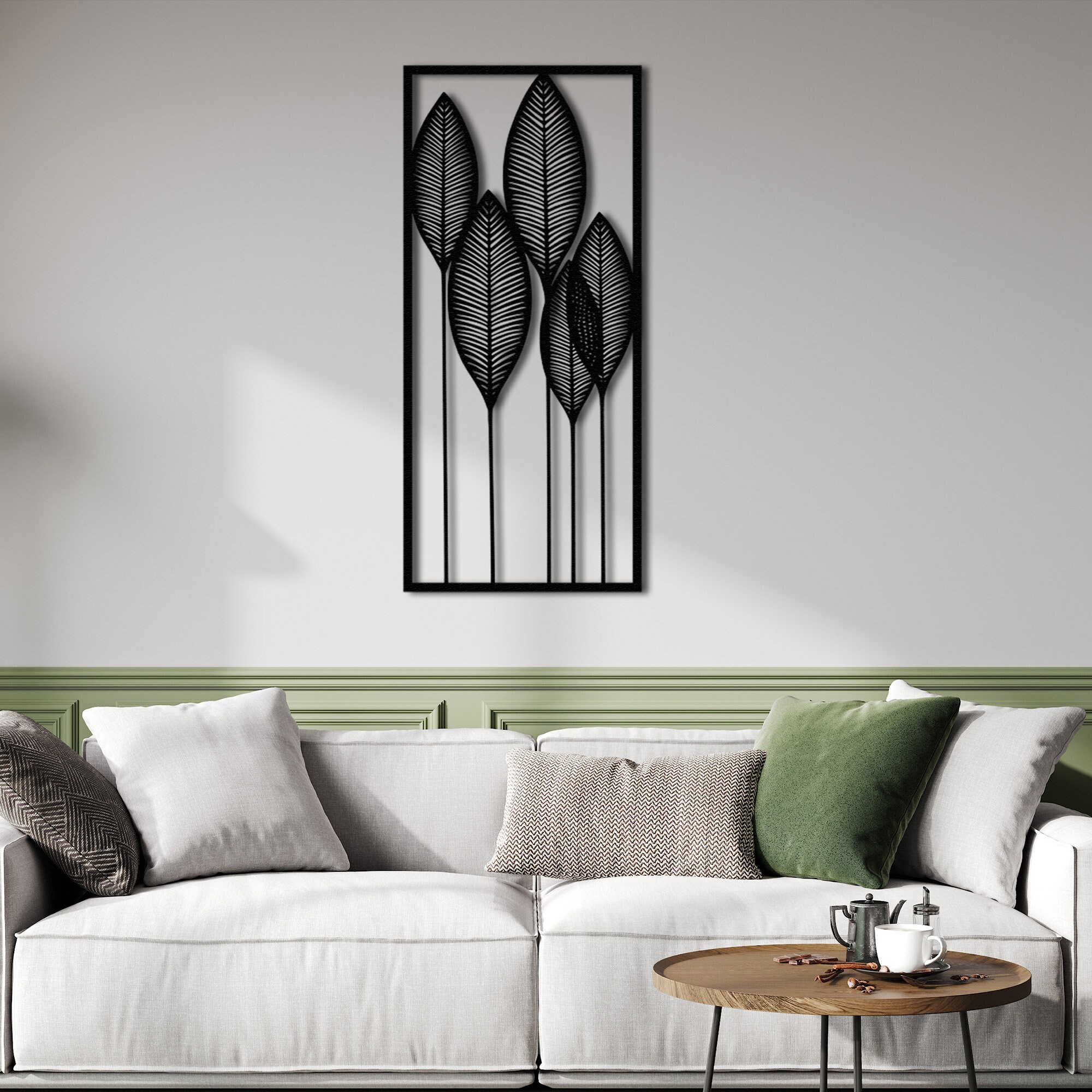 Leaf Decor Leaves Art Metal Wall Art Metal Leaf Design Modern Wall ...