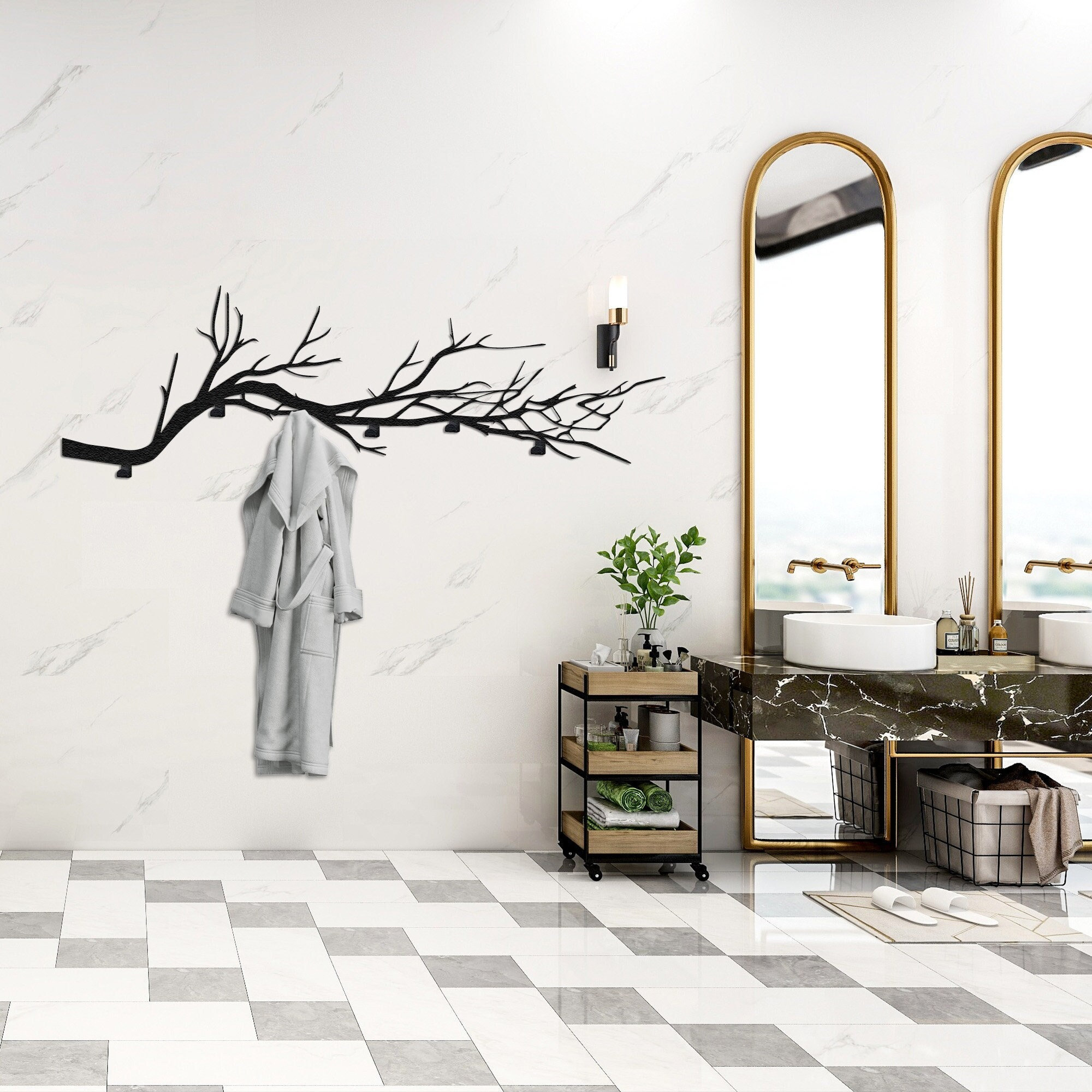 Hook Coat Rack Tree Branch Decor Tree Hanger Coat Hanger Extra Large Coat Rack Metal Wall Art Metal Wall Hanger Modern Coat Rack Wall Hanger