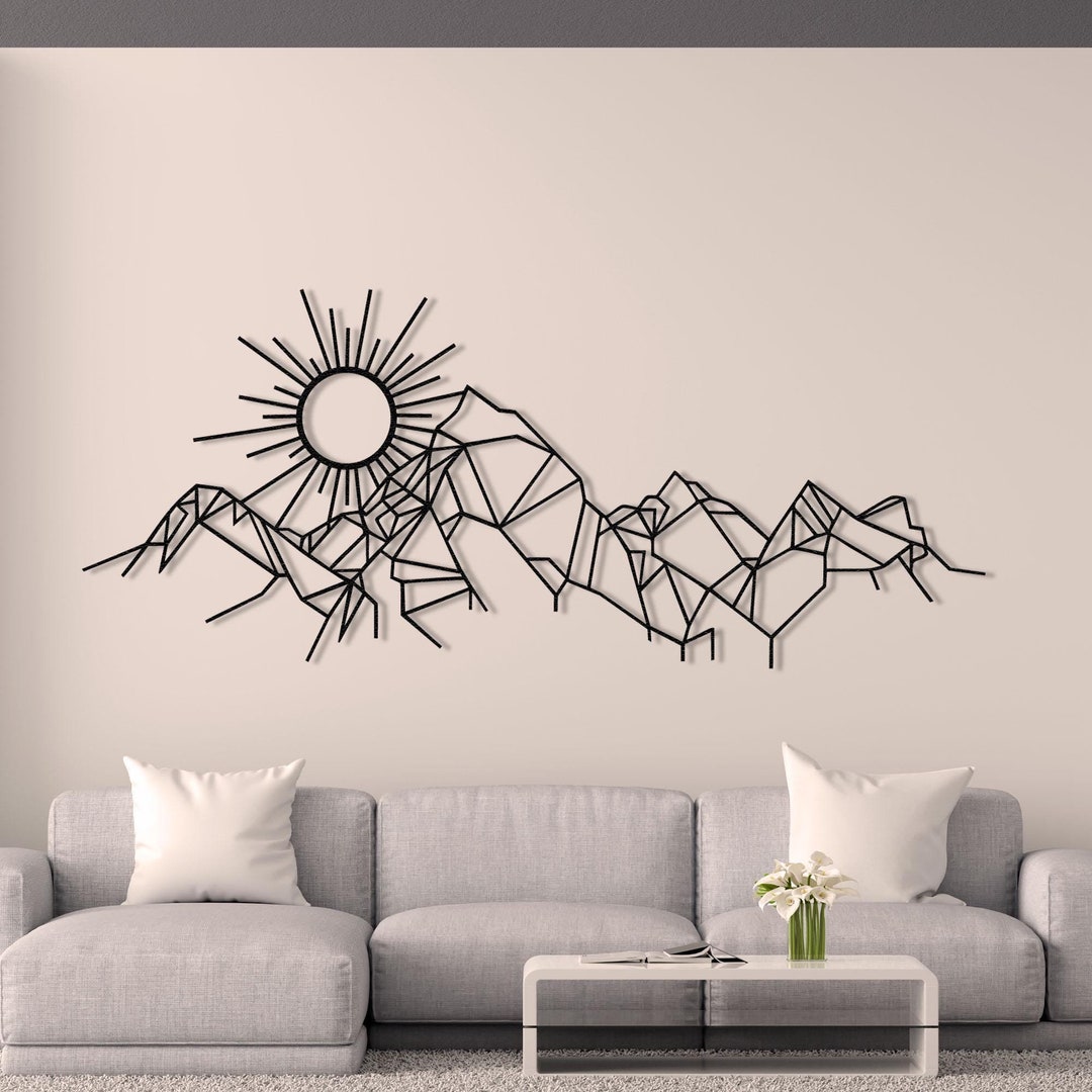 Mountain Metal Wall Art Mountain Decor Sunset Wall Art Metal Wall Decor ...