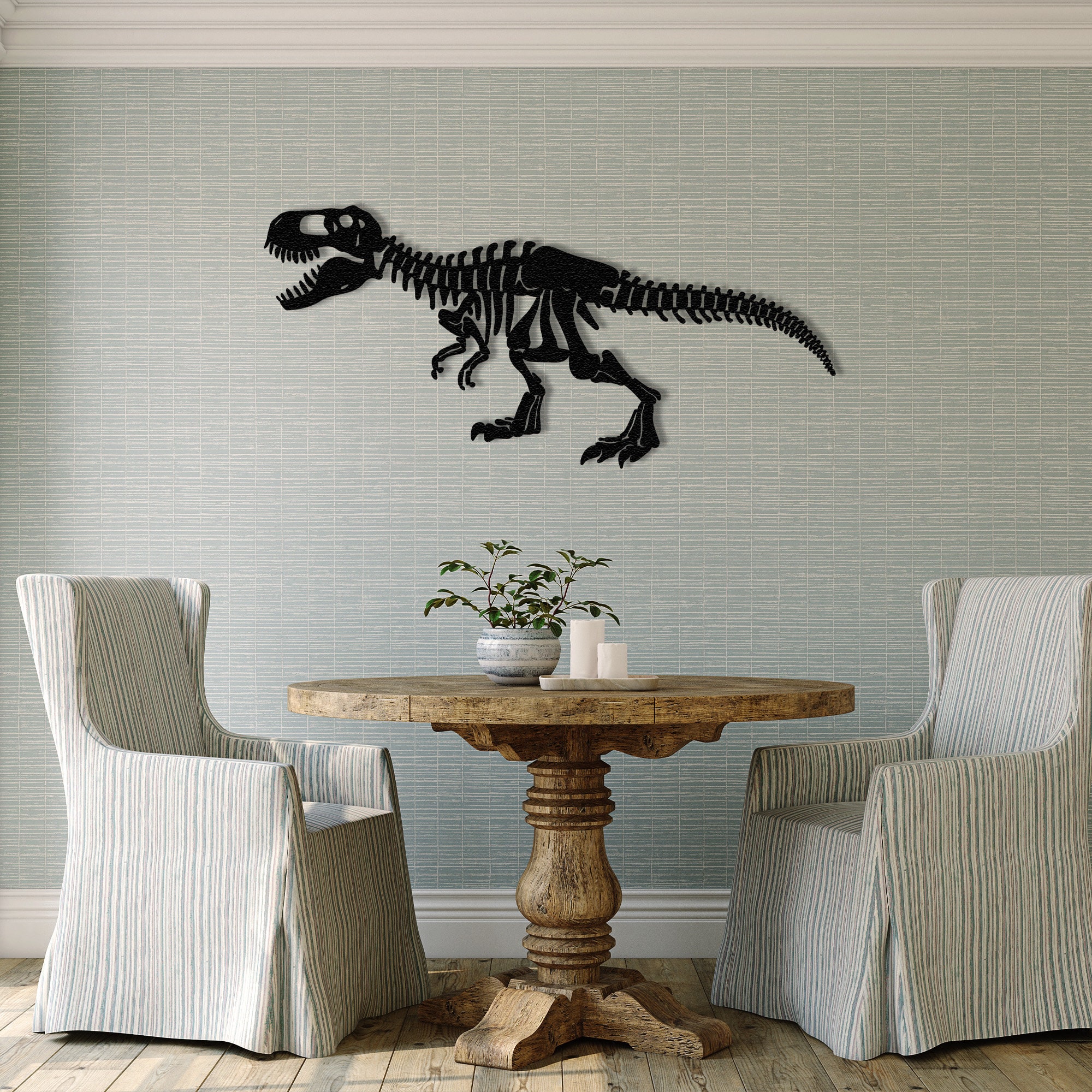 恐竜装飾 メタルウォールアート トレックスメタル装飾 恐竜の骨格