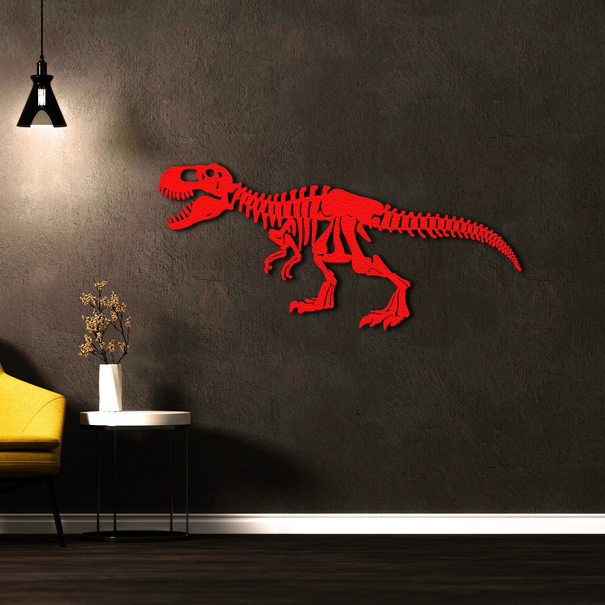 恐竜装飾 メタルウォールアート トレックスメタル装飾 恐竜の骨格