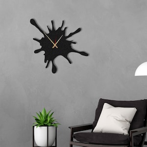 Splash Art Metal Wall Clock: Silent Mechanism Clock Modern Steel Decor, Housewarming Gift image 7