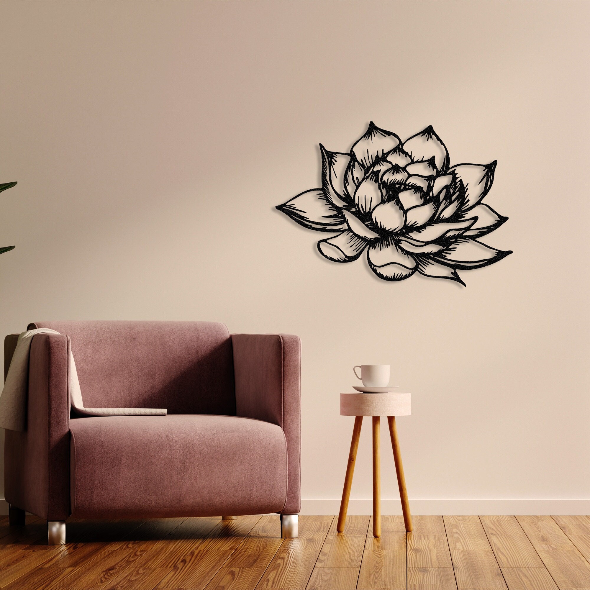 Lotus Flower Decor Metal Wall Art Lotus Flower Hangings Floral Decor ...