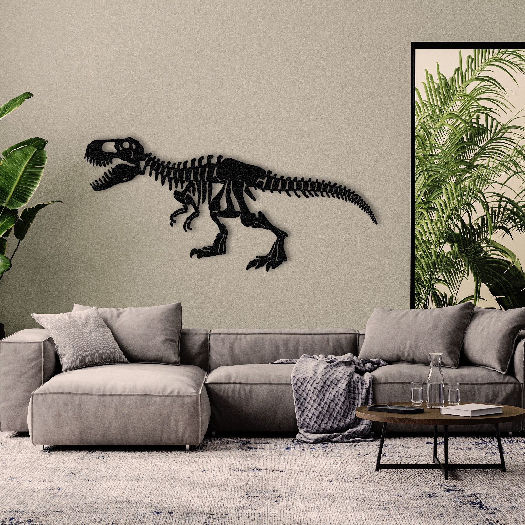 恐竜装飾 メタルウォールアート トレックスメタル装飾 恐竜の骨格