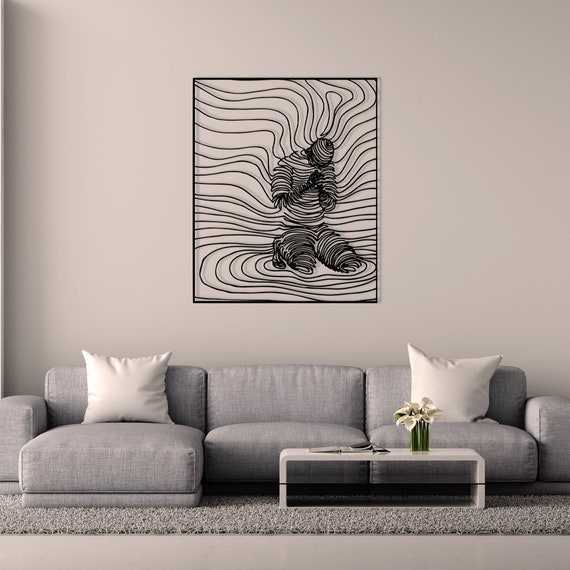 Prayer Man Praying Hands Metal Wall Art Artistic Decor Line Art Home Design Abstract Lines Art Metal Sign Handmade Gifts İnterior Design