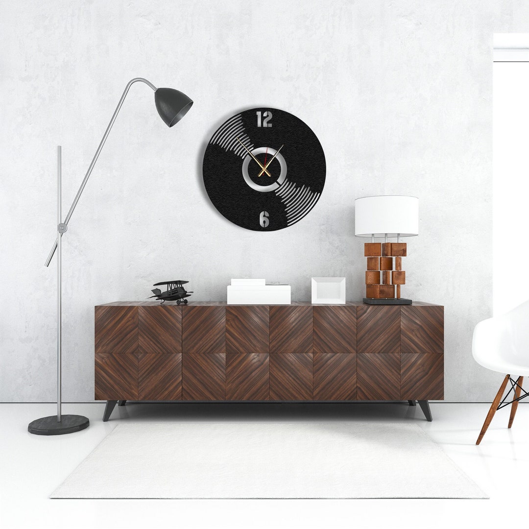 Unique Wall Clock Large Wall Clock Modern Wall Clock Metal Wall Clock ...