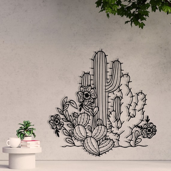 Kaktus Metall Wand Kunst Kaktus Dekor Wohnkultur Dekorative Kunstwerk  Wandbehnge Kakteen Natur Kunst Innenarchitektur Kaktus Zeichen Geschenke  fr Sie - Etsy.de