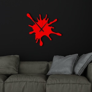 Splash Art Metal Wall Clock: Silent Mechanism Clock Modern Steel Decor, Housewarming Gift image 8