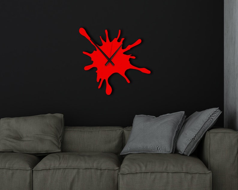 Splash Art Metal Wall Clock: Silent Mechanism Clock Modern Steel Decor, Housewarming Gift image 8