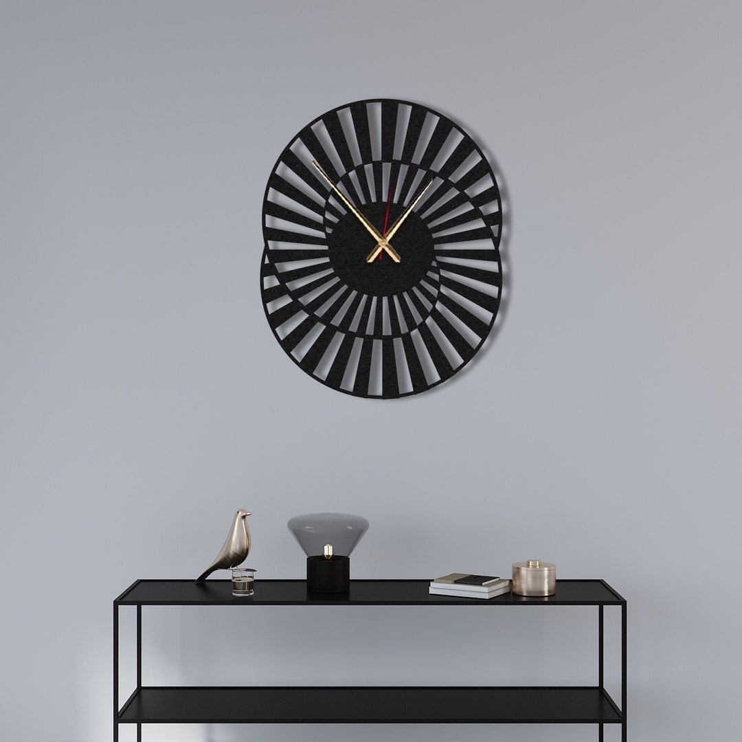 Spiral Decor Modern Clock Art Metal Wall Clock Helical Wall Etsy