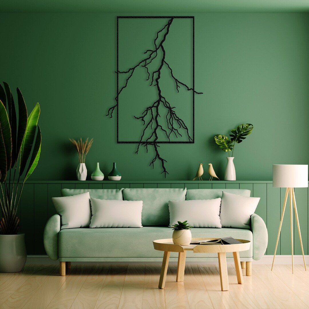 Lightning Wall Art Lightning Bolt Art Metal Wall Decor Unique Gift Birthday Gifts Home