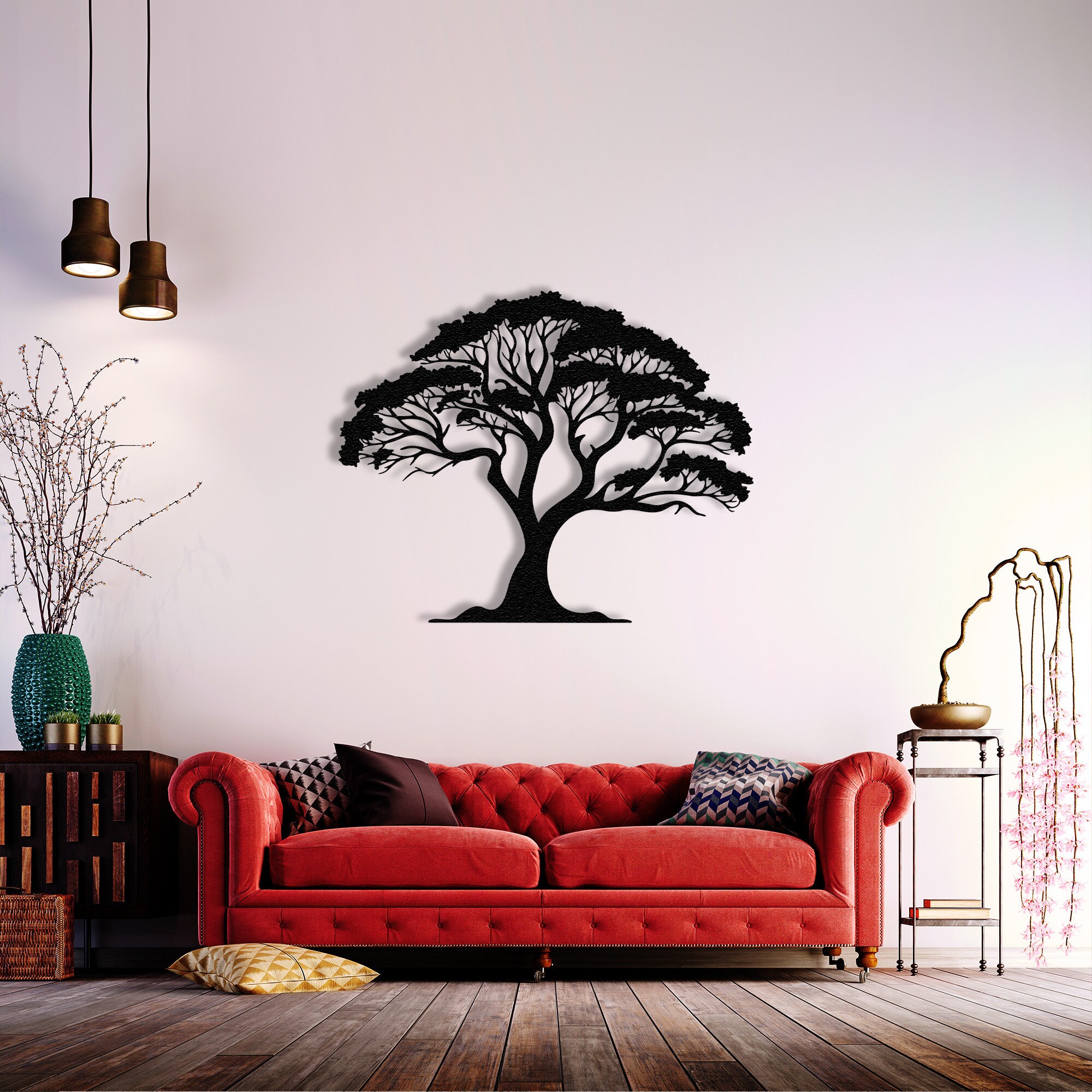 Extra Large Tree Metal Wall Art, Natural African Home Decor Nature ...