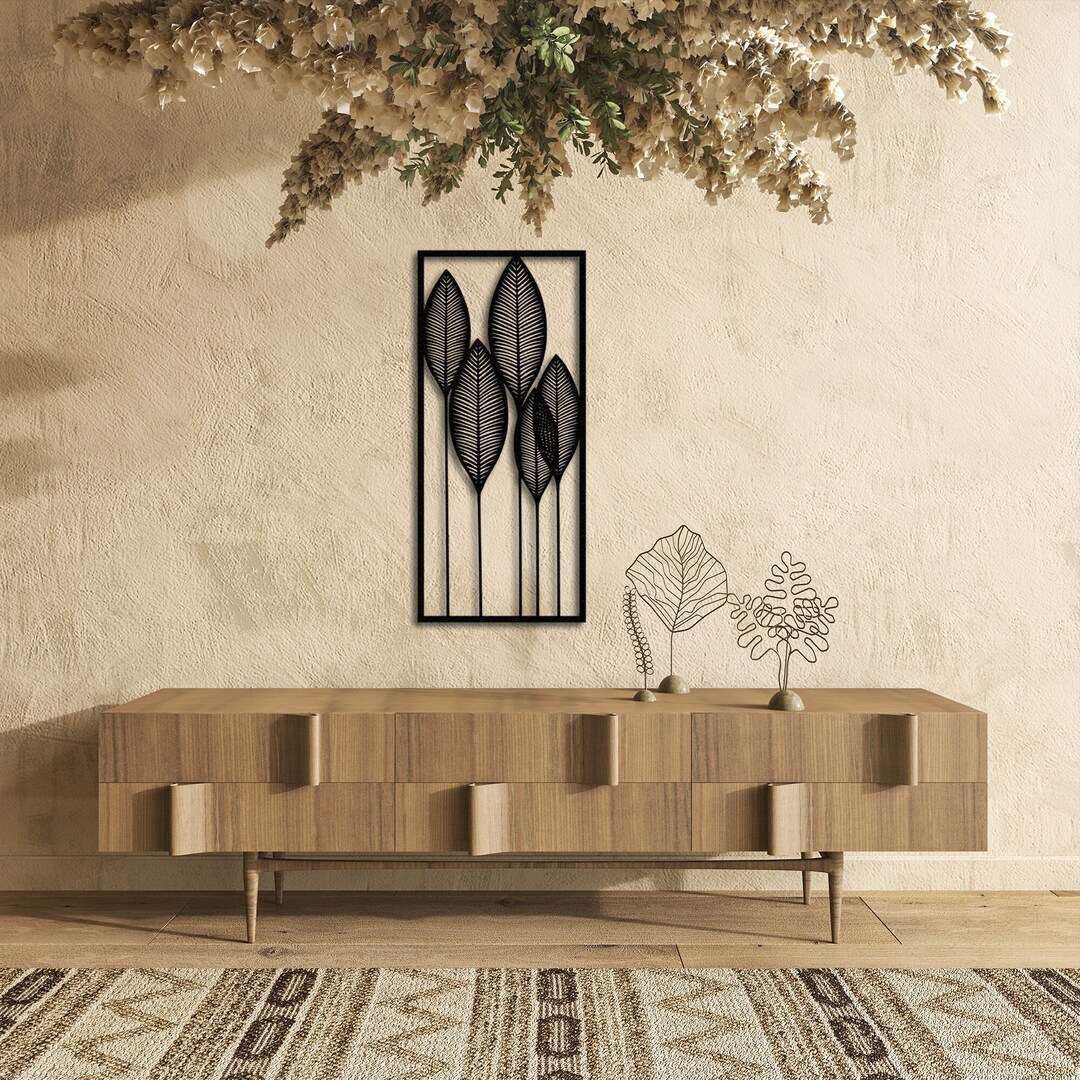 Leaf Decor Leaves Art Metal Wall Art Metal Leaf Design Modern Wall ...