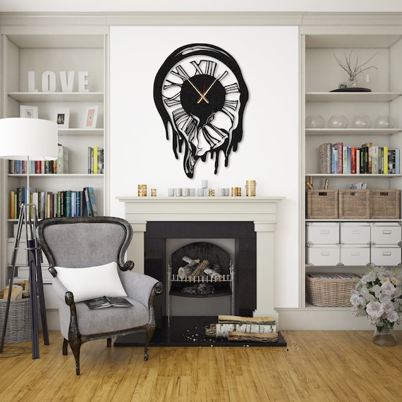Oversize Modern Metal Wall Clock, Melting Picasso Silent Clock - Etsy