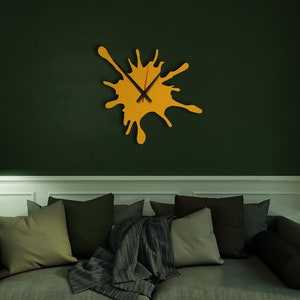 Splash Art Metal Wall Clock: Silent Mechanism Clock Modern Steel Decor, Housewarming Gift image 10