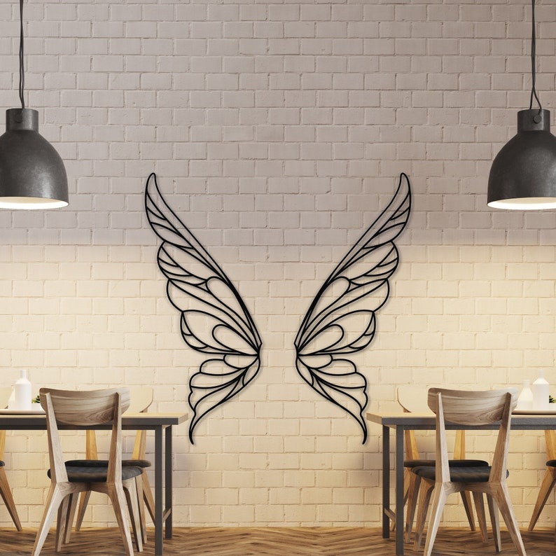 fairy wings art,
wings decor,
metal wall art, 
metal wall decor, 
angel sculpture,
home decoration, 
cafe decor, 
kitchen design,
broad wings,
anniversary gifts, 
gift for mom, 
gold white,
unique gift,