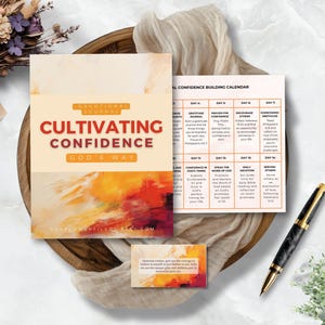 Developing Confidence printable and fillable PDF devotional journal 30 days of scripture, reflection questions, prayers