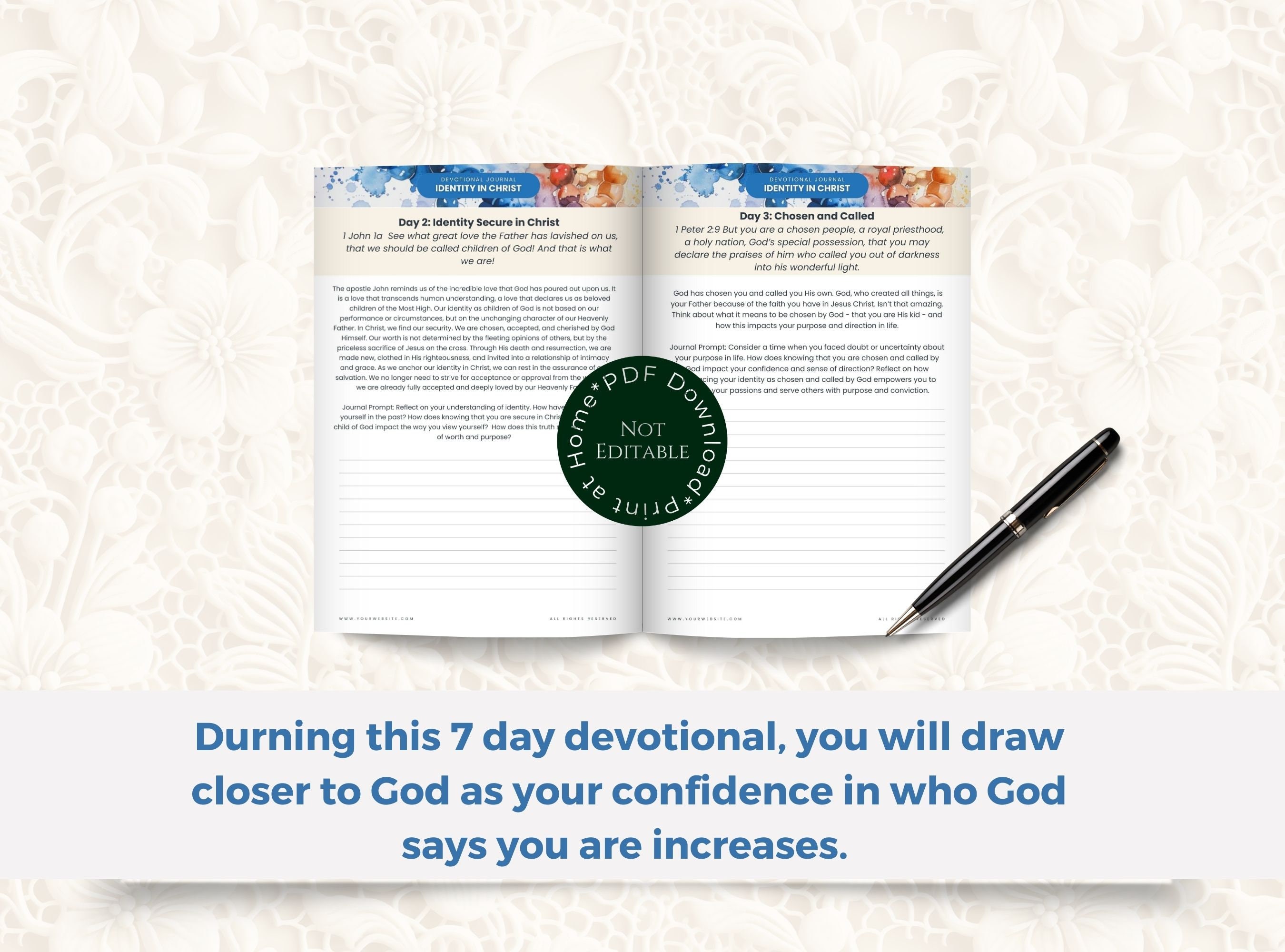 My Identity in Christ Printable and Fillable PDF 7 Day Mini-devotional ...