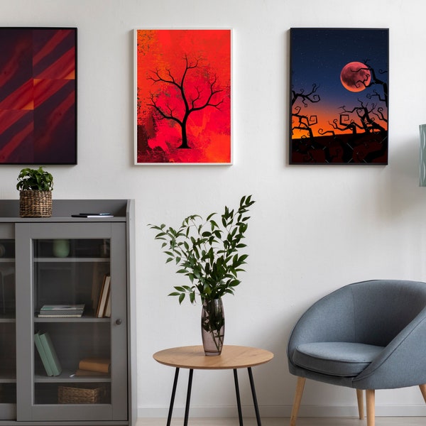 3 combo of wall art for living room , asthetic wall art , digital print with high quality