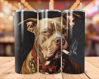Pitbull Tumbler Wrap,20oz Sublimation Tumbler,Straight And Tapered Tumbler Wrap,Animal Tumbler Wrap,Pet Tumbler