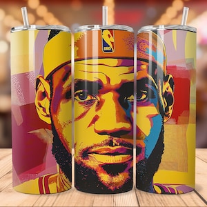 Lebron James Tumbler Wrap,Basketball Tumbler,Sublimation Tumbler,Sports Tumbler Wrap,Pop Art Tumbler