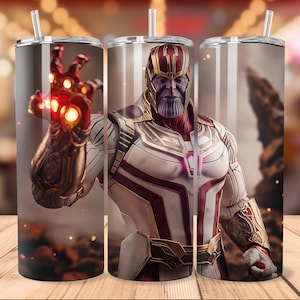 Il s&#39;agit d&#39;un papier d&#39;emballage pour gobelet Thanos, modèle de conception de sublimation pour gobelet fin, 20 oz, papier d&#39;emballage pour verre droit et fuselé