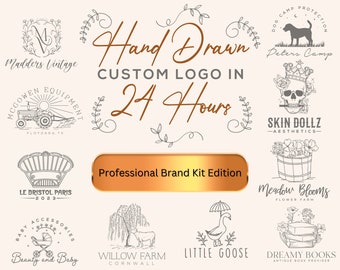 Logo Design With Professional Business Brand Kit | Custom Hand Drawn Logo | Unlimited Revisions and 6 File Types Ai, Svg, Eps, Jpg, Png, Pdf