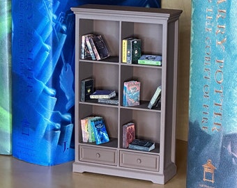 1/12 Scale 2 Drawer 3 Shelf Mini Bookcase / Mini Books / Bookshelf / Miniatures / Doll House Furniture