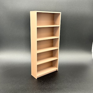 1/6 Scale 5 Shelf Medium Library Mini Bookcase  / Mini Brands Books / Mini Books / Bookshelf / Miniatures / Doll House Furniture